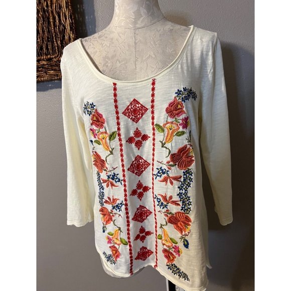 Sundance Embroidered Top L Large Johnny Was - Picture 3 of 10